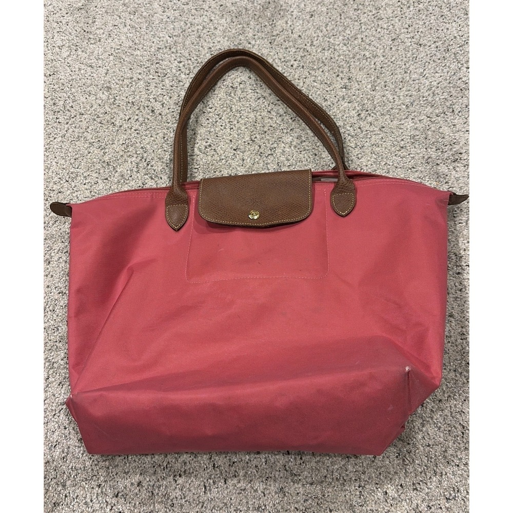 LONGCHAMP Medium Top Handle Bag, Dark Pink - See Pics For Condition*